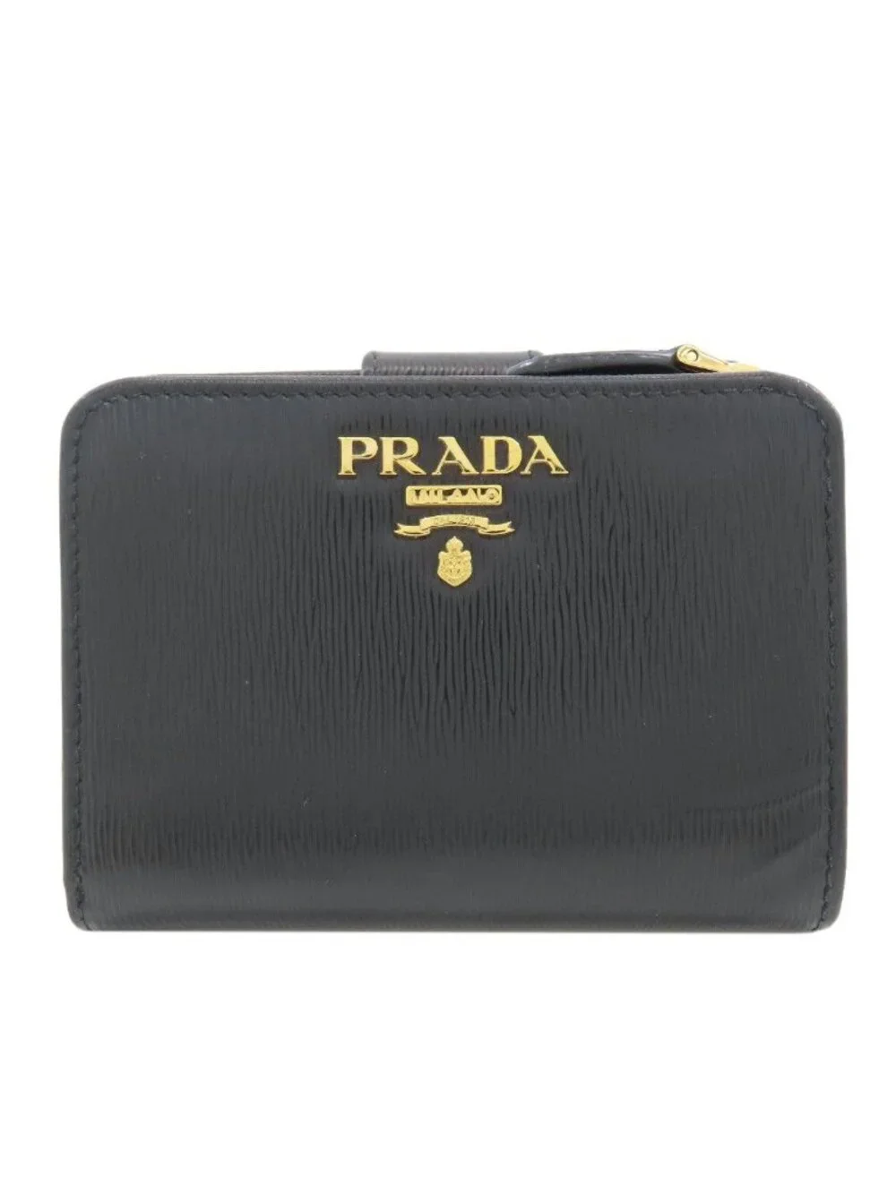 Prada Logo Bifold Wallet with Coin Pocket Saffiano